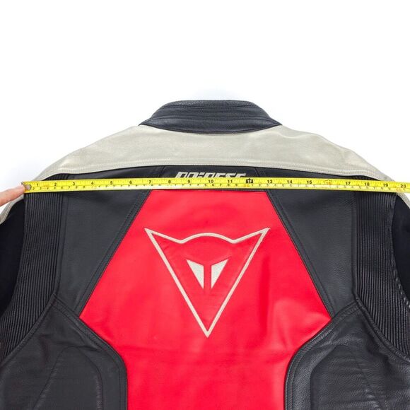 DAINESE Zen EVO Perforated Jacket Black Red Leather Padded Moto Racer Biker - Picture 10 of 16